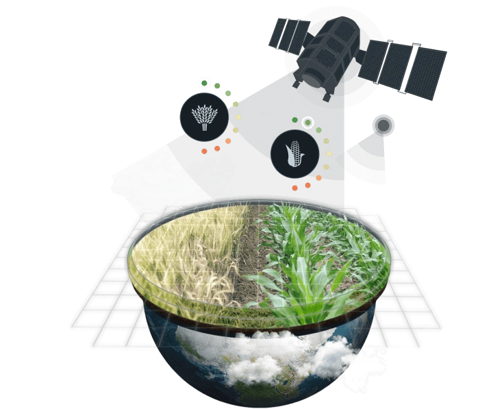 satellite collecting yield data