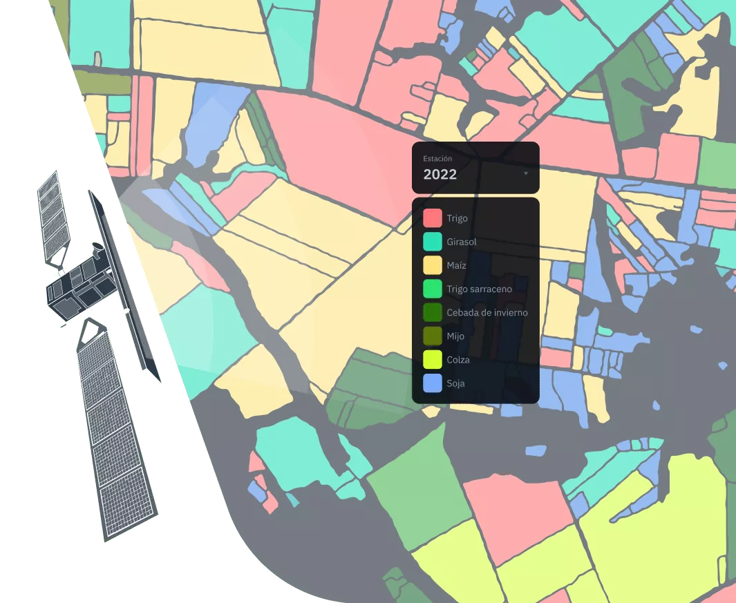 mapa de clasificación de cultivos remotos