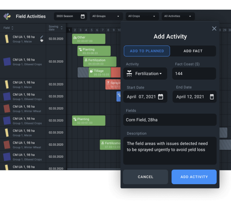 crop scouting plan screenshot