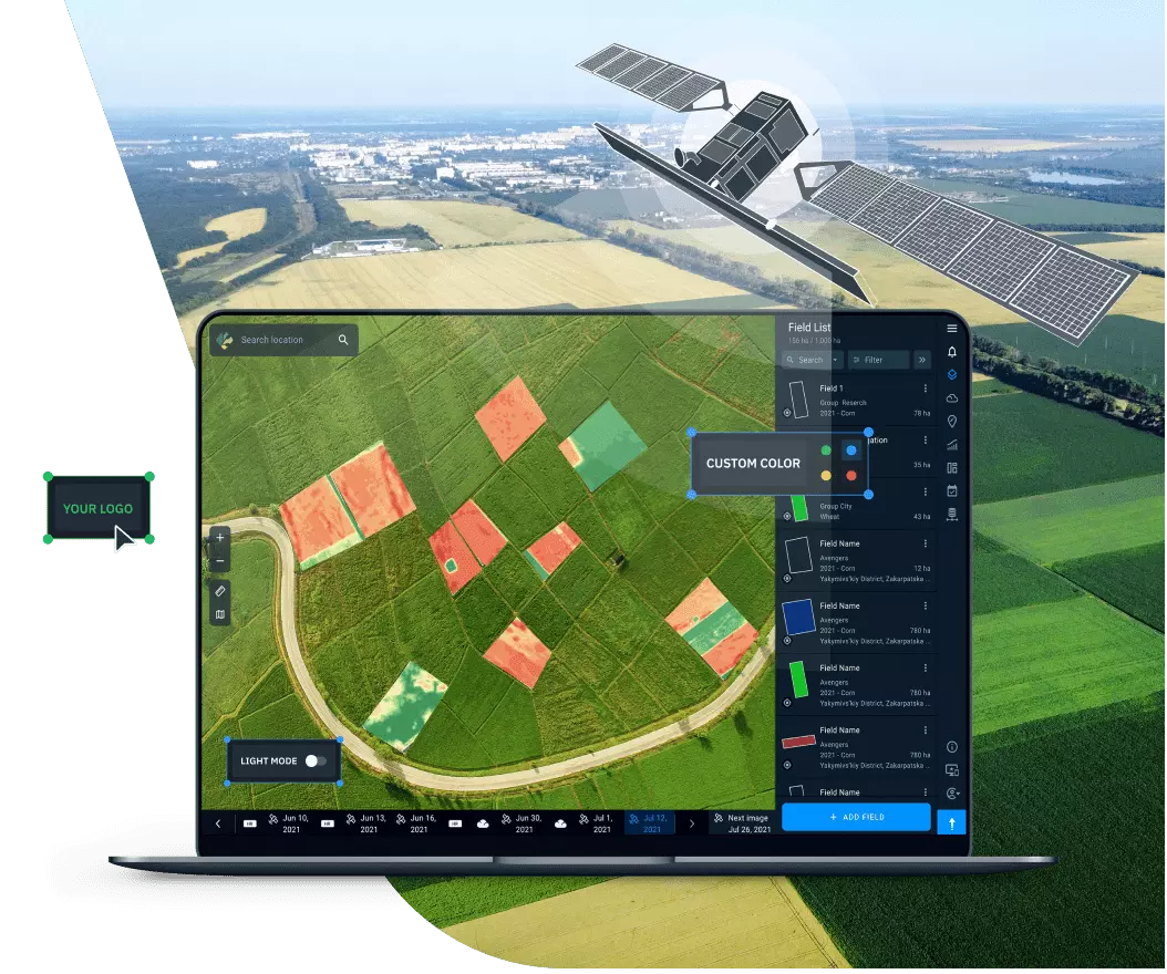 white label satellite monitoring illustration